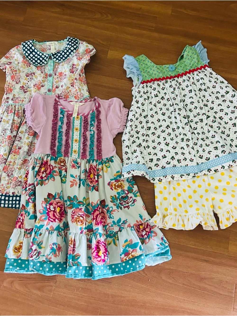 Matilda Jane Floral Tiered Dresses + 2  pc short set “Up in my floral feels…”